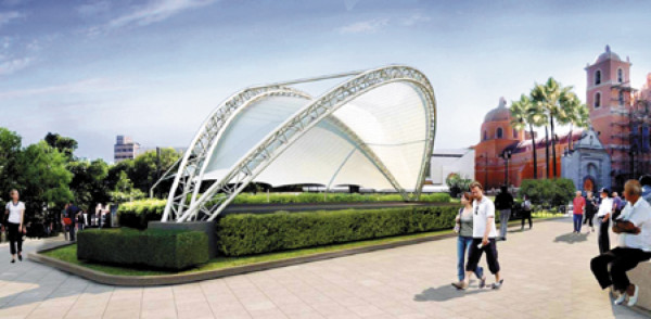 Escenario de plaza Central será una concha acústica