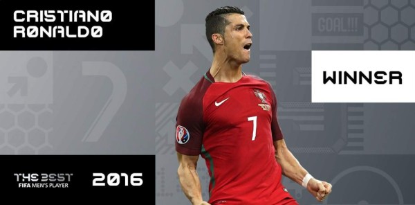 Cristiano Ronaldo gana el premio The Best a mejor jugador de 2016