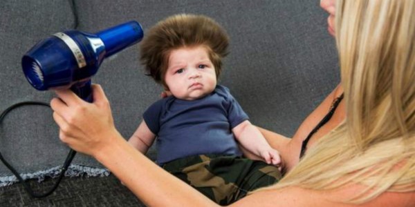 El bebé con el cabello más lindo del mundo es furor en internet