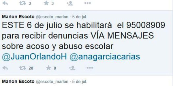 Habilitan línea para denunciar bullying