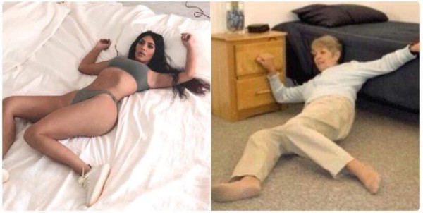 Destrozan con memes a Kim Kardashian por pose extraña