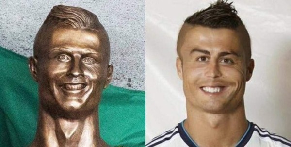 Los crueles memes sobre Cristiano Ronaldo por el busto develado en el aeropuerto de Madeira