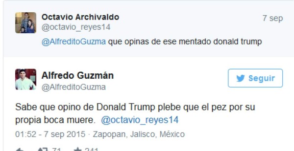Hijo del 'Chapo' Guzmán amenaza a Donald Trump