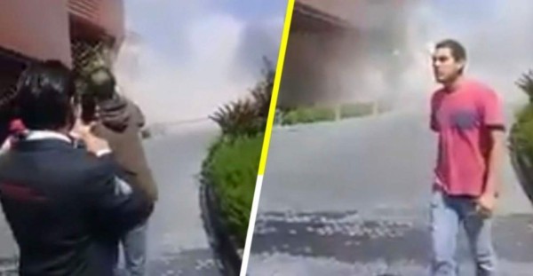 El misterioso 'fantasma' de camiseta roja que apareció durante derrumbe de Artz Pedregal