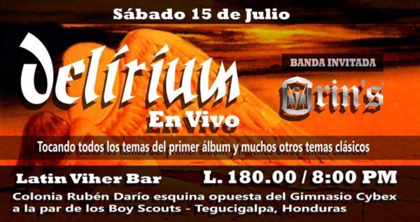 Delirium hará rockear a Tegucigalpa con sus mejores éxitos