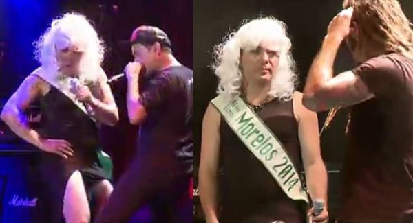 Cristian Castro se viste de mujer y se cae en el escenario