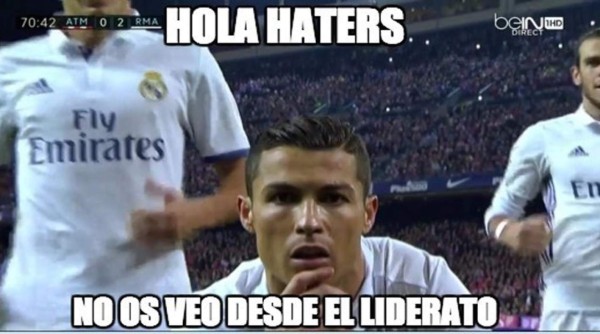 Los memes de la celebración de CR7 en el derbi de Madrid