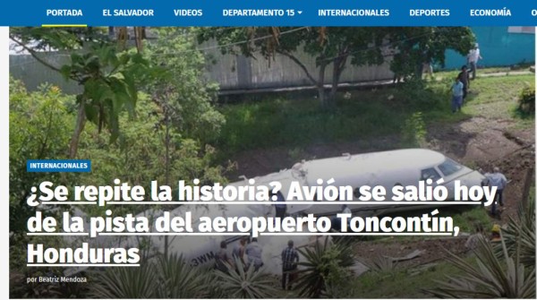 Medios internacionales destacan accidente de avión en el aeropuerto Toncontín