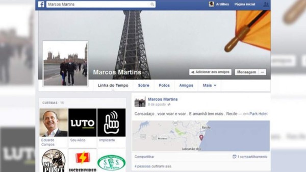 La profética frase del piloto en Facebook