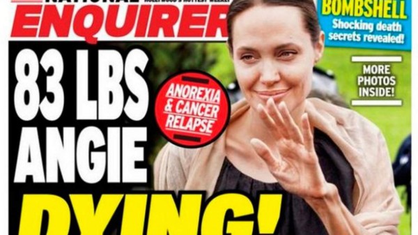 Hospitalizan a Angelina Jolie por grave caso de anorexia
