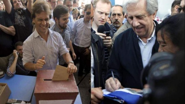 Tabaré Vázquez y Luis Lacalle Pou a segunda vuelta