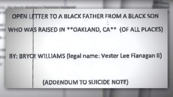 La carta suicida que Bryce Williams quiso que trascendiera