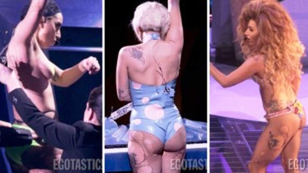 Lady Gaga se quedó en topless frente a sus fans