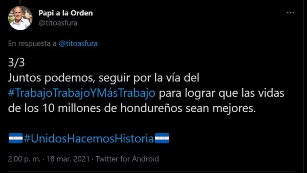 'Tito' Asfura agradece a Mauricio Oliva: 'Aquí solamente ha ganado el pueblo'&nbsp;&nbsp;