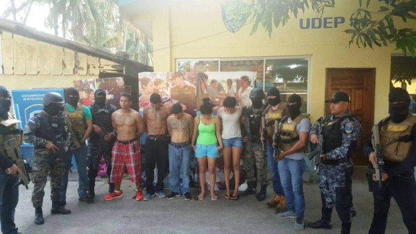 Capturan a cinco supuestos miembros activos de la MS-13 en el norte de Honduras