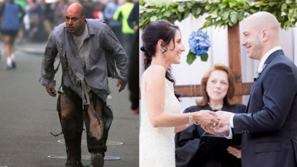 Sobreviviente de la maratón de Boston se casa con la enfermera que lo curó
