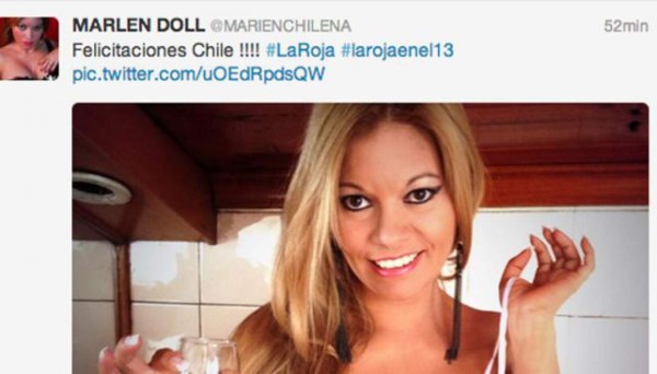 Actriz porno prometió 16 horas de sexo si Chile ganaba a España