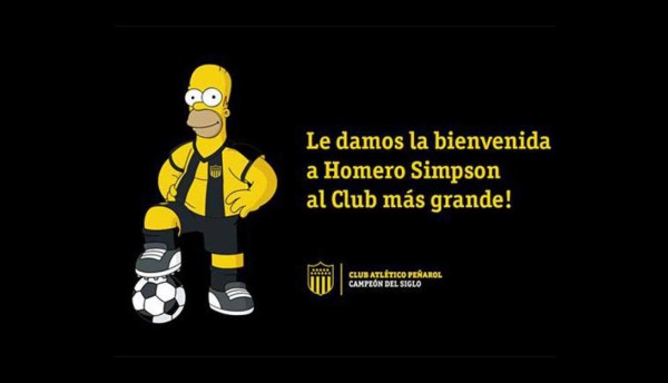 Homero y Bart Simpson se vuelven oficialmente hinchas del uruguayo Peñarol