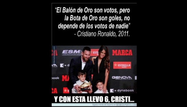 ¡A reír! Messi gana su sexta Bota de Oro y Cristiano es víctima de memes