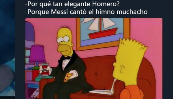 Con originales memes, usuarios se burlan de Leo Messi por cantar el himno de Argentina