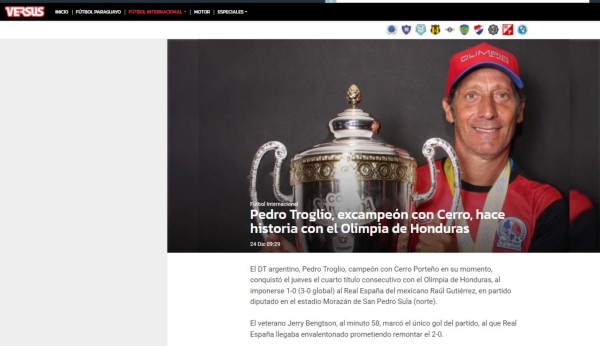 Prensa internacional destaca tetracampeonato del Olimpia de Pedro Troglio