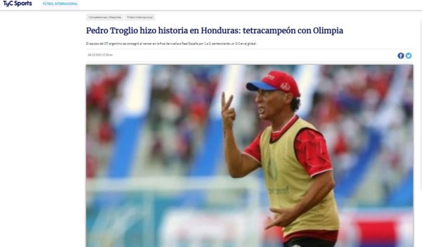 Prensa internacional destaca tetracampeonato del Olimpia de Pedro Troglio
