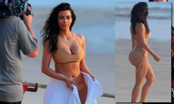 Kim Kardashian modela su trasero en playas de Tailandia