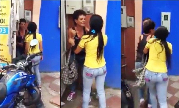 Video: Mujer le pega feroz paliza a su propia madre porque consume droga