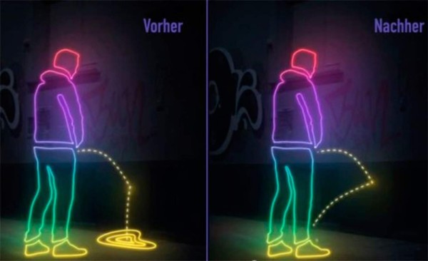 Táctica para detener a quienes orinan en las calles de la ciudad