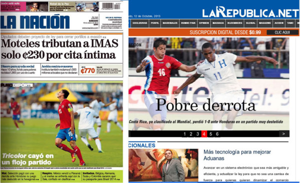 Prensa tica criticó a su selección por decepcionante rendimiento