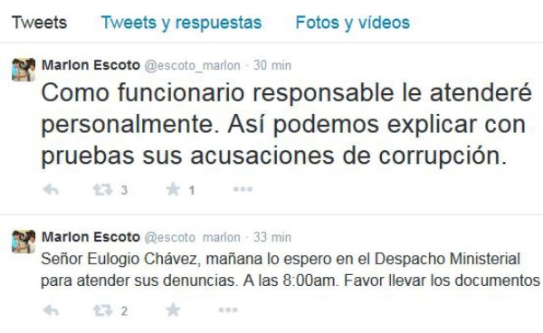 'Señor Eulogio, mañana lo espero a las 8:00': responde Marlon Escoto