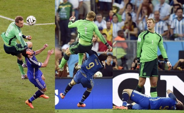 La rodillazo de Neuer a Higuaín que no fue penal