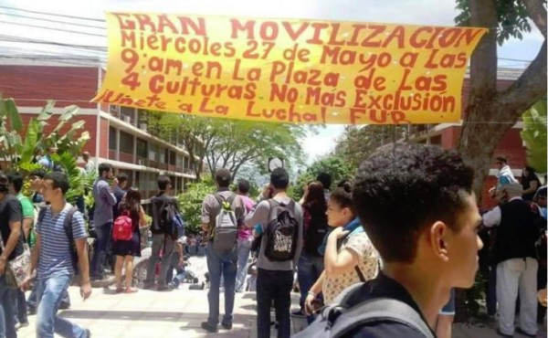 Estudiantes de Unah protestan por tabla de unidades valorativas&nbsp;&nbsp;