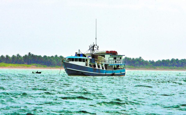 Decenas de botes pesqueros se mueven en alta mar sin ninguna vigilancia de autoridad alguna.