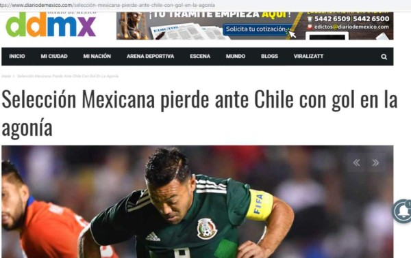 Portadas de medios mexicanos no perdonan al Tri tras la derrota ante Chile