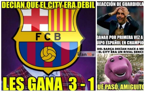 ¡Los más esperados! Aquí los memes de la derrota del Barcelona 1 - 3 Manchester City en la Champions League