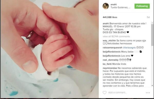 Anahí reaparece a cinco días de dar a luz