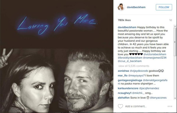 El tierno mensaje que envío David Beckham a su esposa Victoria