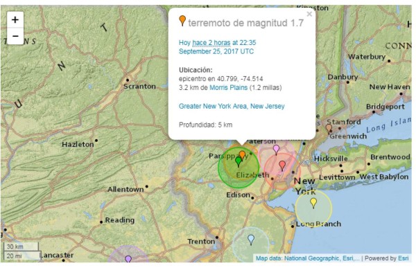 Terremoto de magnitud 1.7 sacude a New Jersey