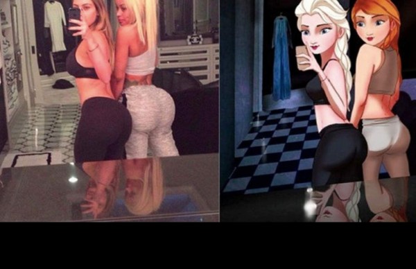 Las princesas de Disney se transforman en Kim Kardashian