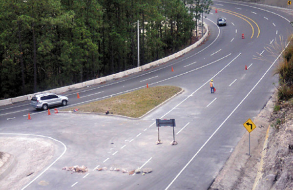 Implementan cambio de vía en la carretera CA-5 norte