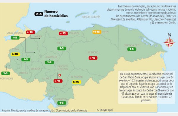 115 masacres sacudieron Honduras en 2012