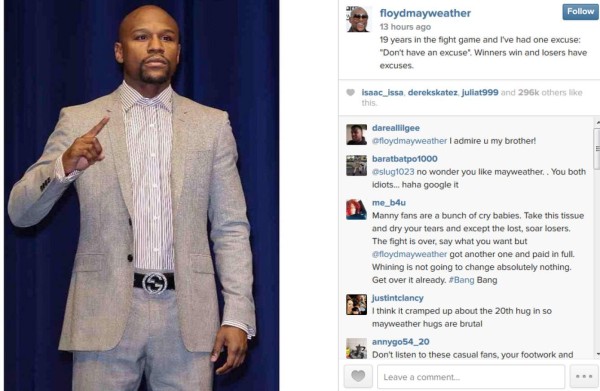 El duro mensaje de Floyd Mayweather a Pacquiao
