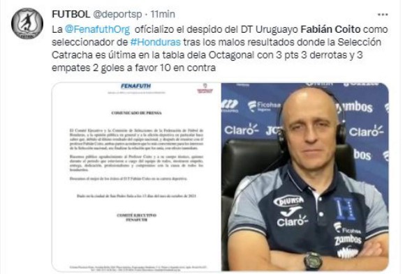 Así reaccionó la prensa internacional tras la separación de Coito de la Selección de Honduras