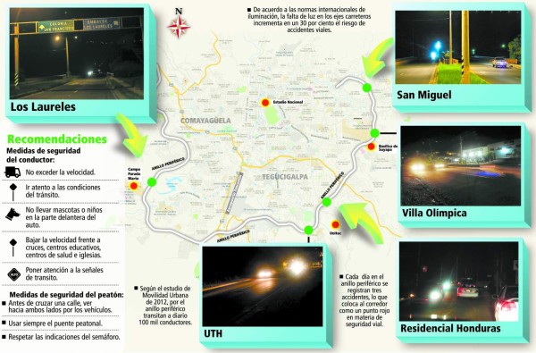 Bajo un manto de penumbras conducen 100 mil capitalinos