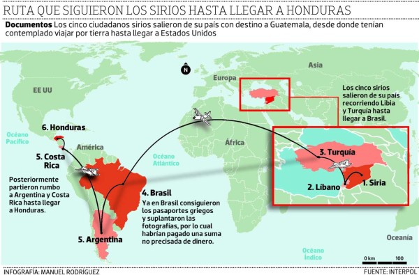 Los cinco sirios compraron pasaportes falsos en Brasil