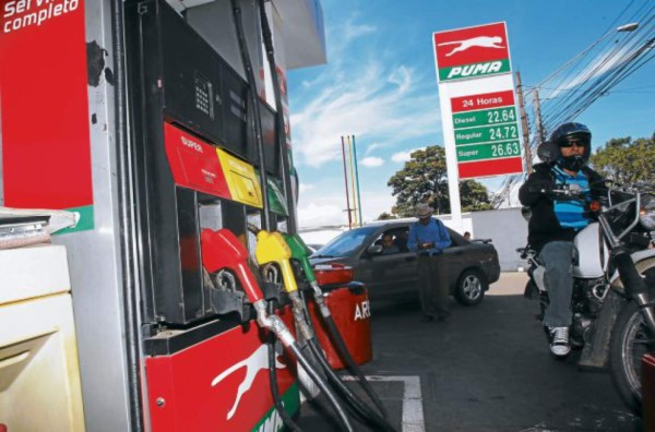 Carburantes suben menos de un lempira este próximo lunes