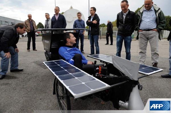 Francés recorrerá Argentina con bicicleta solar