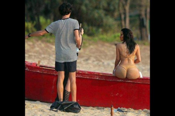 Kim Kardashian modela su trasero en playas de Tailandia