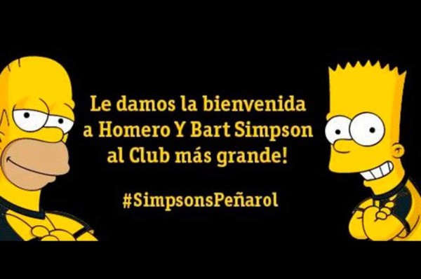 Homero y Bart Simpson se vuelven oficialmente hinchas del uruguayo Peñarol